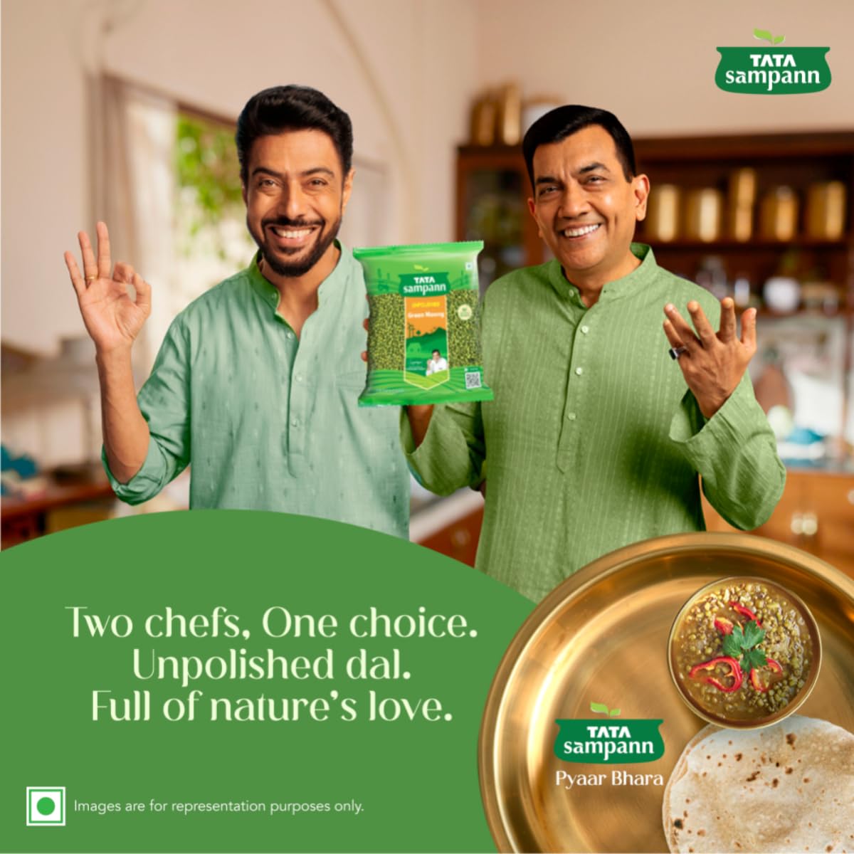 Tata Sampann Unpolished Green Moong Dal (Whole), 500gm